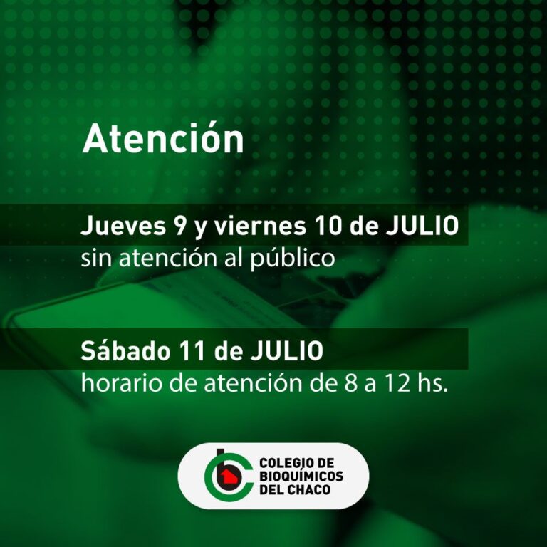 9 y 10 de Julio, sin atención al público