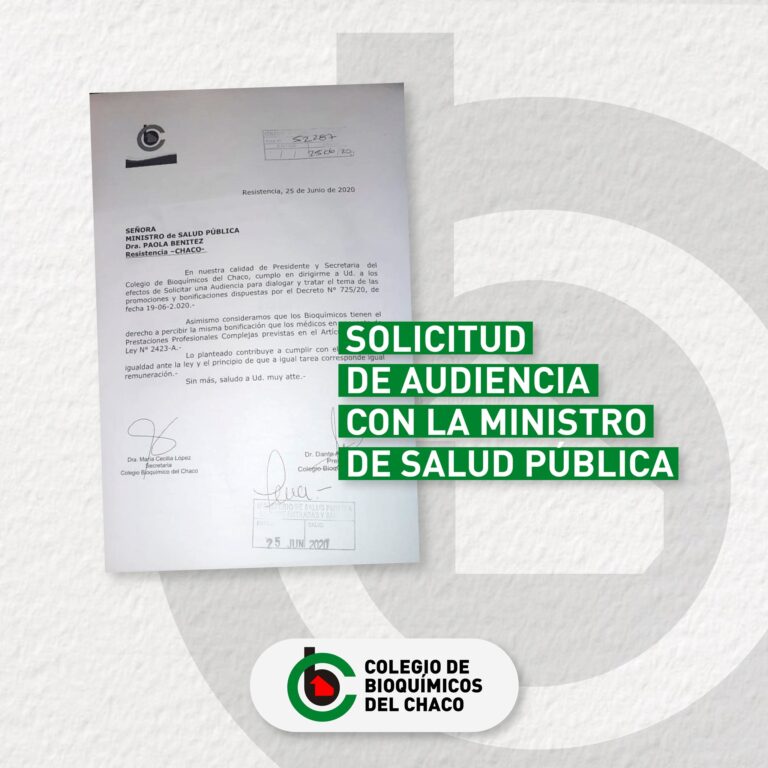 Solicitud de audiencia con la Ministro de Salud Pública