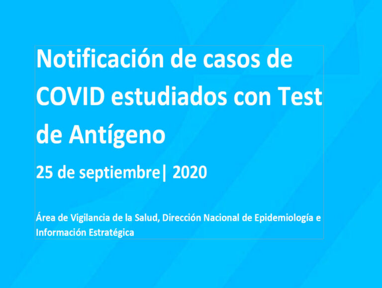 Notificación de casos de COVID estudiados con Test de Antígeno