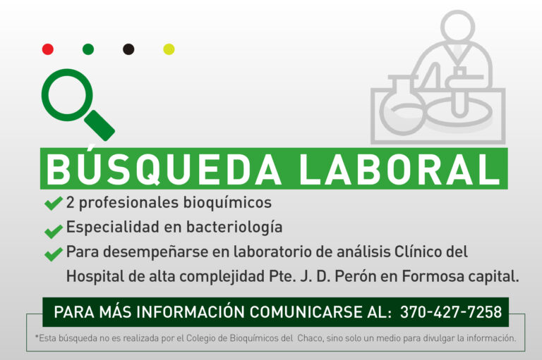Búsqueda laboral 2 especialistas en bacteriología