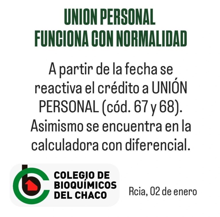Unión Personal funciona con normalidad